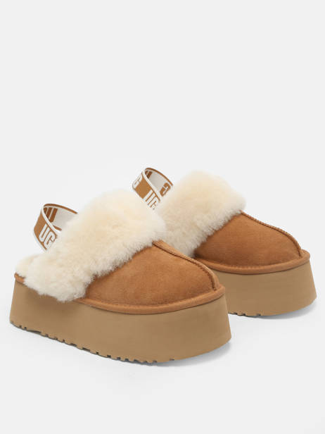 Slippers With Straps Funkette In Leather Ugg Brown women 1113474 other view 3