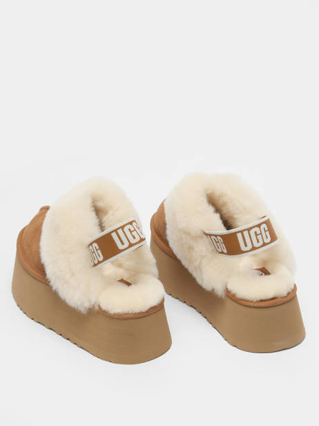 Slippers With Straps Funkette In Leather Ugg Brown women 1113474 other view 4
