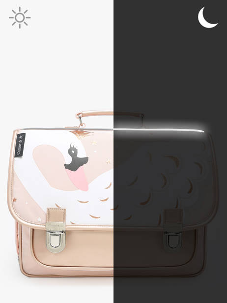 2-compartment Satchel Caramel et cie Pink boheme FI other view 5