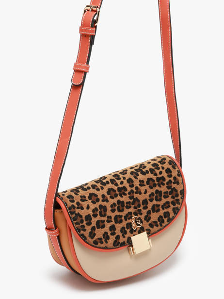 Sac Bandoulière Leopard Lulu castagnette Marron leopard TURENNE vue secondaire 2