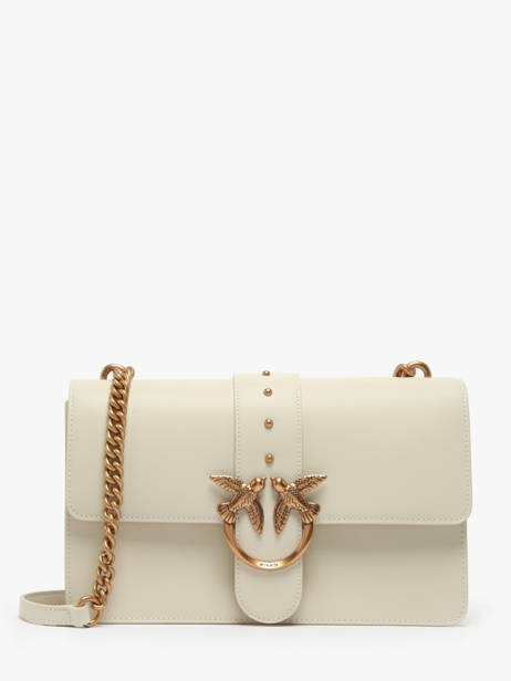 Sac Bandoulière Love Bag Icon Cuir Pinko Beige love bag icon A0F1