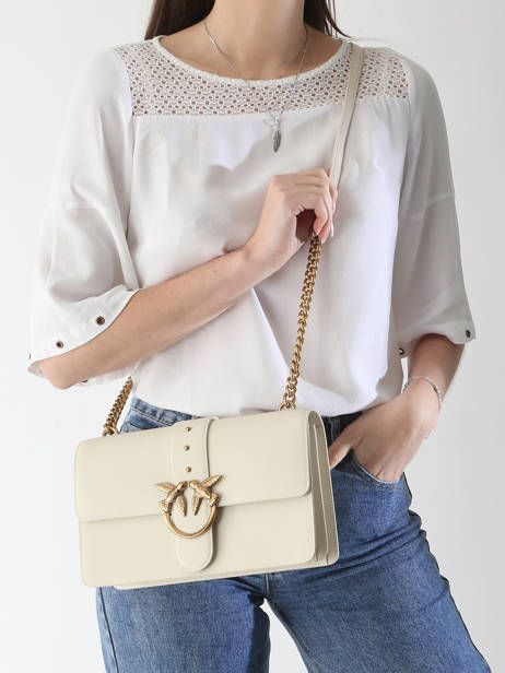 Sac Bandoulière Love Bag Icon Cuir Pinko Beige love bag icon A0F1 vue secondaire 1