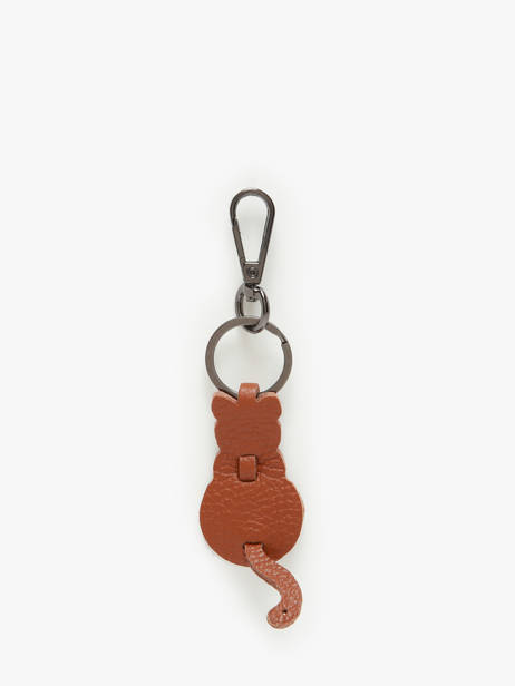 Leather Kitty Keychain Milano Brown caviar CA24125