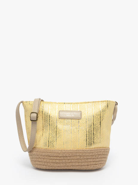 Crossbody Bag Irisé Raffia Le voyage en panier Yellow guimauve PM289