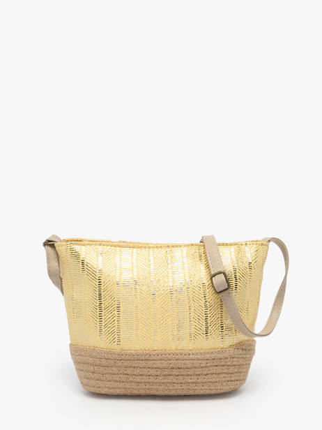 Crossbody Bag Irisé Raffia Le voyage en panier Yellow guimauve PM289 other view 4