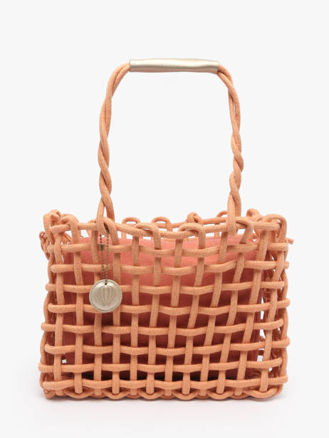 Handbag Crochet Le voyage en panier Orange crochet PM853