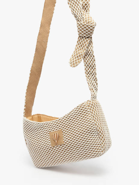 Sac Bandoulière Estival Coton Le voyage en panier Beige estival PM851 vue secondaire 2