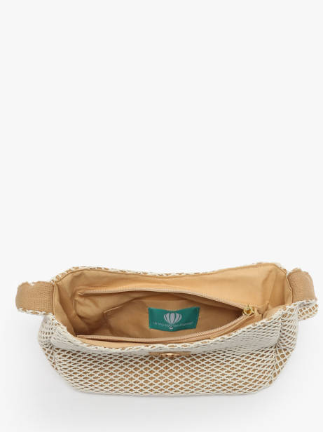 Sac Bandoulière Estival Coton Le voyage en panier Beige estival PM851 vue secondaire 3