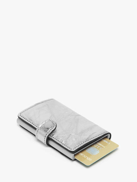Porte-cartes Cuir Secrid Argent crunch MCR vue secondaire 1
