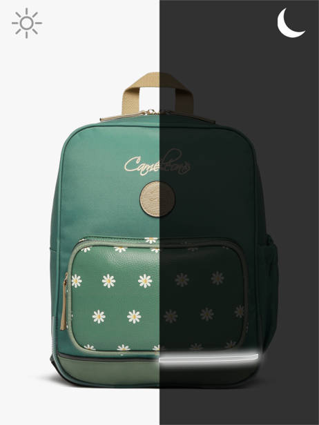 2-compartment Backpack Cameleon Green vintage fantasy SD33 other view 8