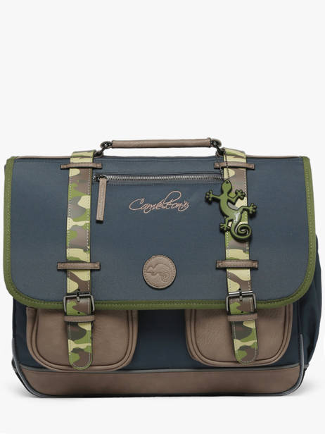 Cartable Enfant 3 Compartiments Cameleon Gris vintage urban CA41