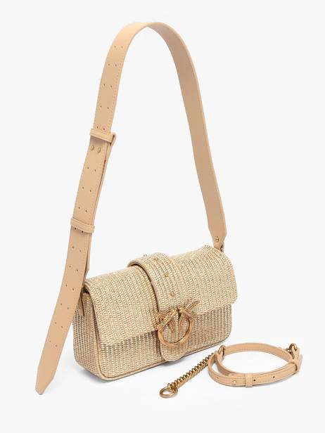 Shoulder Bag Love Bag Icon Raphia Pinko Gold love bag icon 4340A2CE other view 1