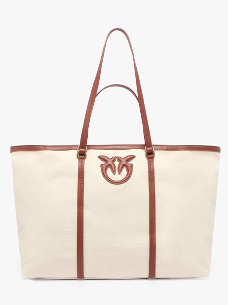 Shoulder Bag Logo Shopper Cotton Pinko Beige logo shopper 4715A2G2