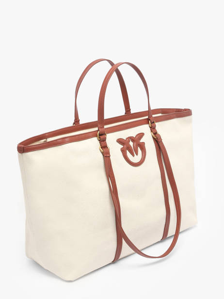Shoulder Bag Logo Shopper Cotton Pinko Beige logo shopper 4715A2G2 other view 1