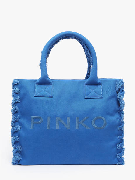 Shoulder Bag Logo Shopper Cotton Pinko Blue logo shopper A1WQ