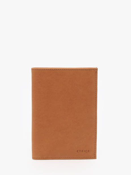 Leather Wallet Oil Etrier Brown oil EOIL528