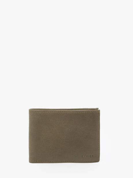 Leather Wallet Oil Etrier Green oil EOIL438