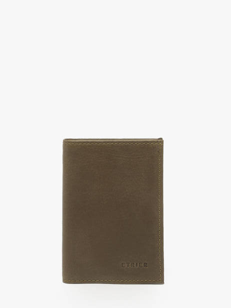 Wallet With Coin Purse Oil Leather Etrier Green oil EOIL5007