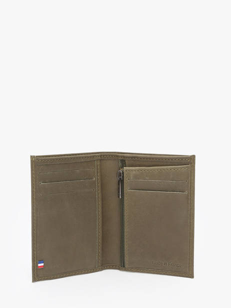 Wallet With Coin Purse Oil Leather Etrier Green oil EOIL5007 other view 1