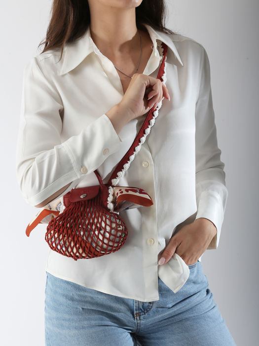 Longchamp Le pliage filet crochet Sacs porté travers Rouge