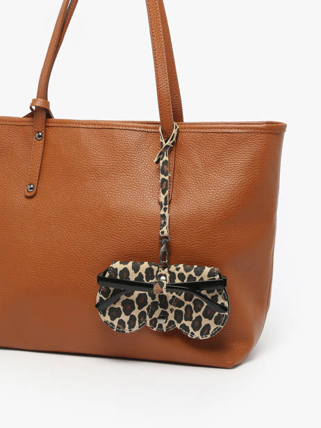 Sunglass Case Leather Milano Beige velvet leopardo VL25069 other view 2