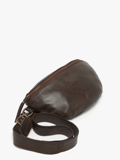 Leather Cow Belt Bag Basilic pepper Brown cow BCOW55 other view 1