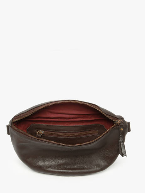 Leather Cow Belt Bag Basilic pepper Brown cow BCOW55 other view 2