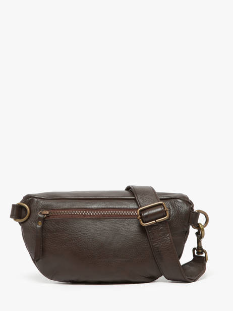 Leather Cow Belt Bag Basilic pepper Brown cow BCOW55 other view 3