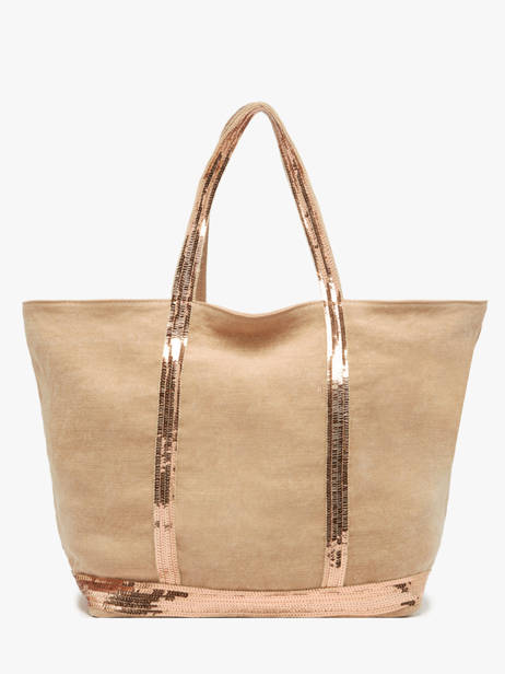 Large Le Cabas Tote Bag Linnen Sequins Vanessa bruno Beige cabas lin 31V40315 other view 3