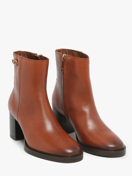 Heeled Boots In Leather Tommy hilfiger Brown women 8864GOC other view 2