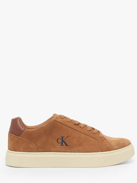Sneakers In Leather Calvin klein jeans Brown men YM01434