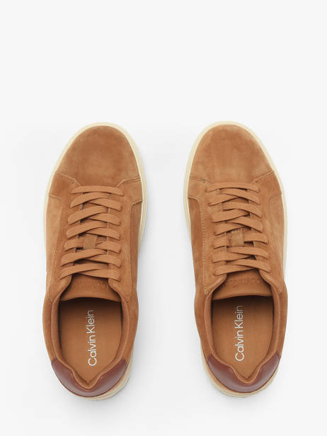 Sneakers In Leather Calvin klein jeans Brown men YM01434 other view 4