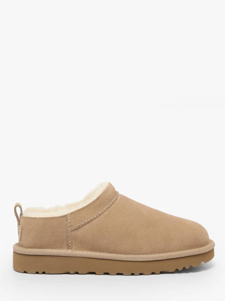 Slippers In Leather Ugg Beige women 1173891