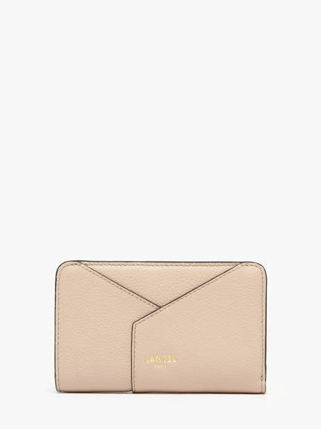Wallet Leather Lancel Beige enveloppe A13710