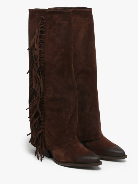 Heeled Boots In Leather The icona Brown women TX565 other view 2