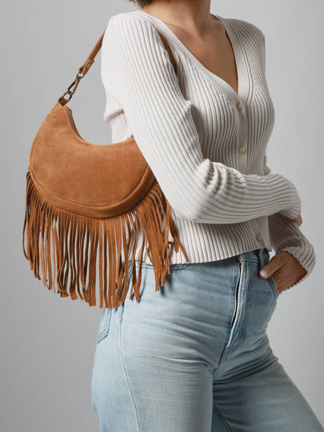 Shoulder Bag Velvet Milano Brown velvet VE25064 other view 1