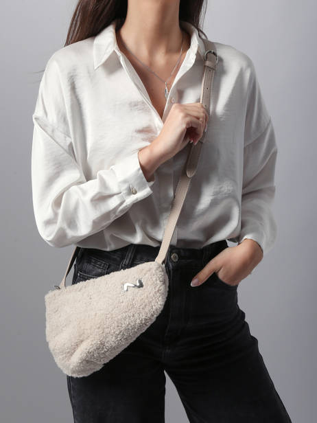 Leather Shearling City Perle Crossbody Bag Nathan baume Beige n city S other view 1