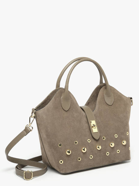 Handbag Velvet Studs Milano Brown velvet studs VS25092 other view 2