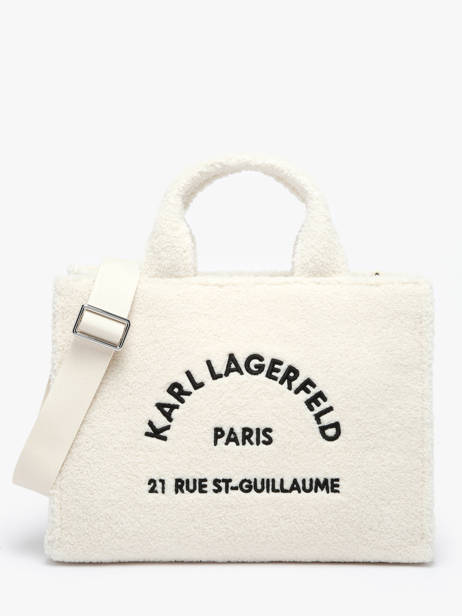 Rue St Guillaume Shearling Tote Bag Karl lagerfeld White rsg A4W50013