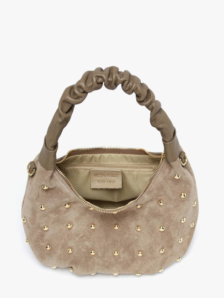 Shoulder Bag Velvet Studs Milano Brown velvet studs VS25094 other view 3
