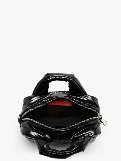 Shoulder Bag Glossy Recycled Polyester Wouf Black glossy BB250023 other view 3