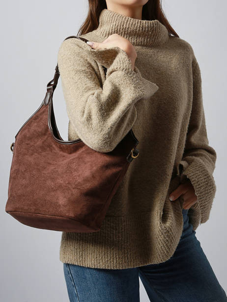 Shoulder Bag Velvet Soft Miniprix Brown velvet soft 27591 other view 1