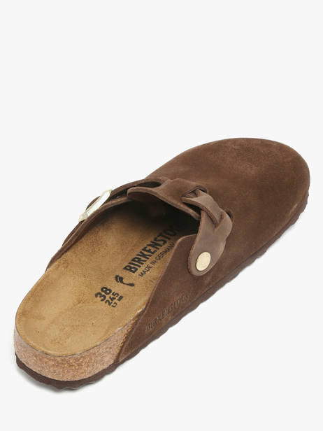 Slippers In Leather Birkenstock Brown women 1031716 other view 2