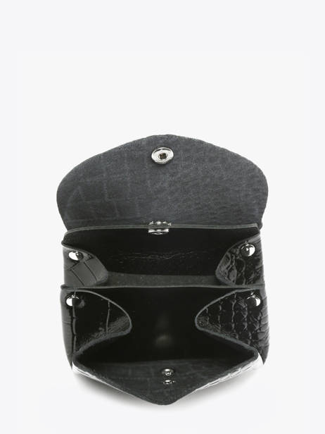 Porte-monnaie Croco Vernis Cuir Paul marius Noir croco vernis GUSTACRV vue secondaire 2