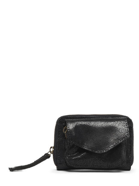 Coin Purse Leather Pieces Black naina 17117178