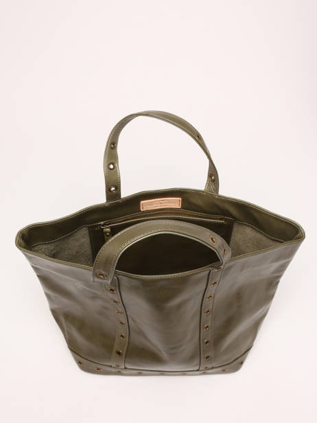 Medium Leather Cabas Tote Bag Vanessa bruno Green cabas cuir 82V40413 other view 3
